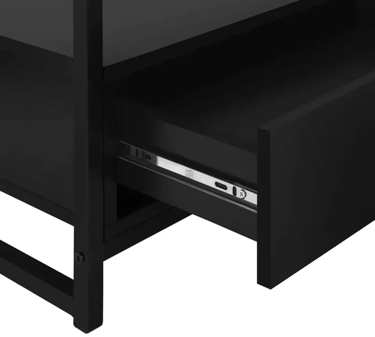 Monarch Specialties I 2870 Tv Stand, 48 Inch, Console, Media Entertainment Center, Storage Drawers, Living Room, Bedroom, Laminate, Metal, Black, Contemporary, Modern