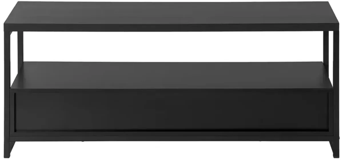 Monarch Specialties I 2870 Tv Stand, 48 Inch, Console, Media Entertainment Center, Storage Drawers, Living Room, Bedroom, Laminate, Metal, Black, Contemporary, Modern