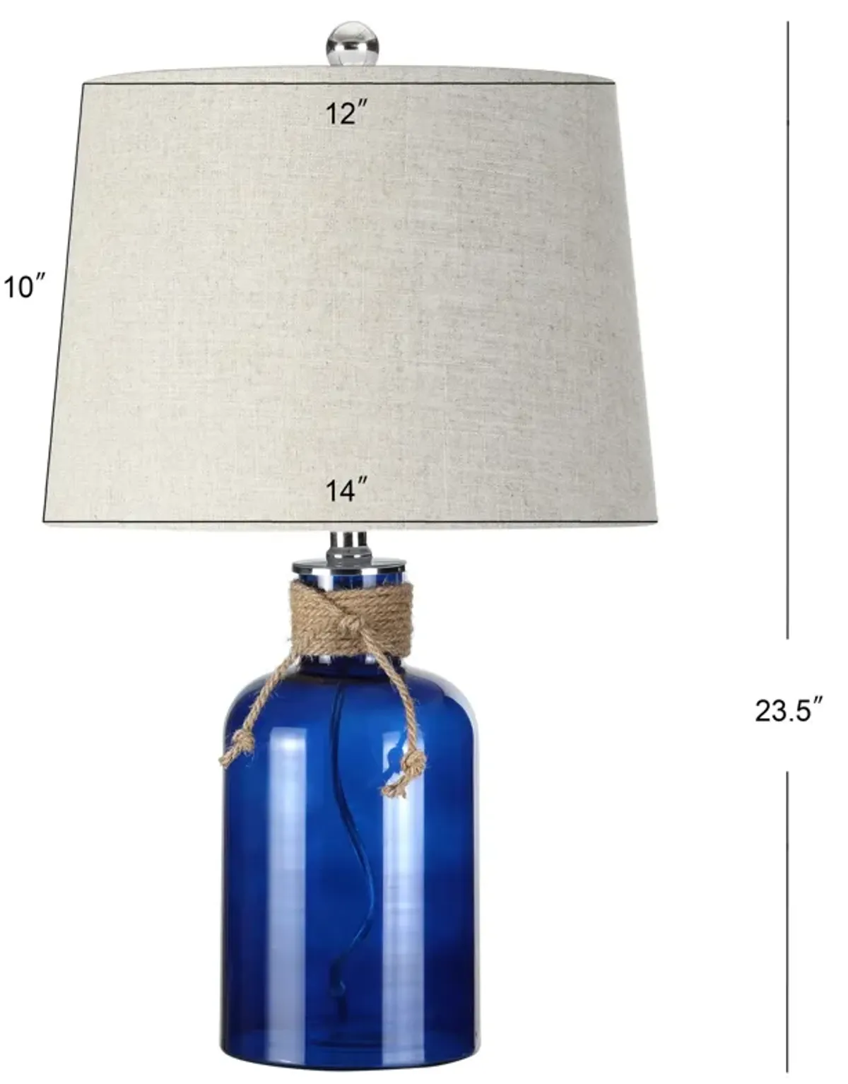 Azure Glass Bottle LED Table Lamp