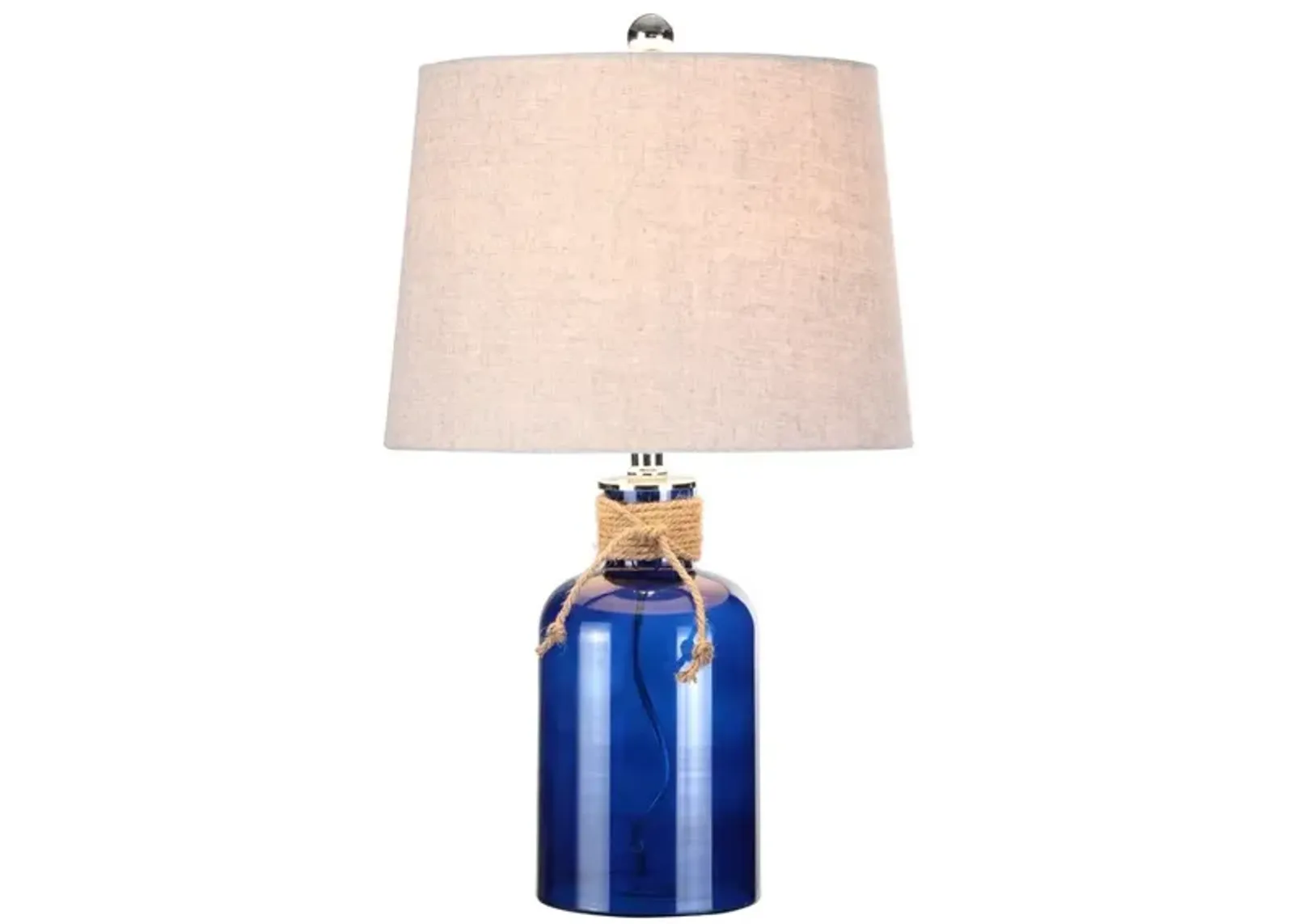 Azure Glass Bottle LED Table Lamp