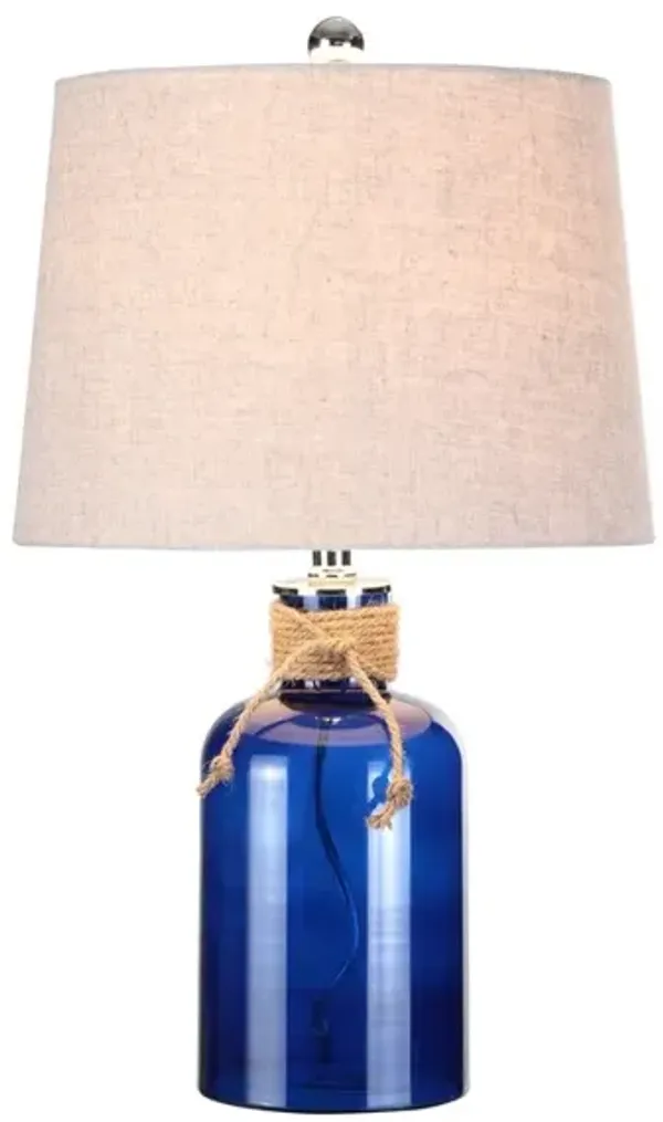 Azure Glass Bottle LED Table Lamp