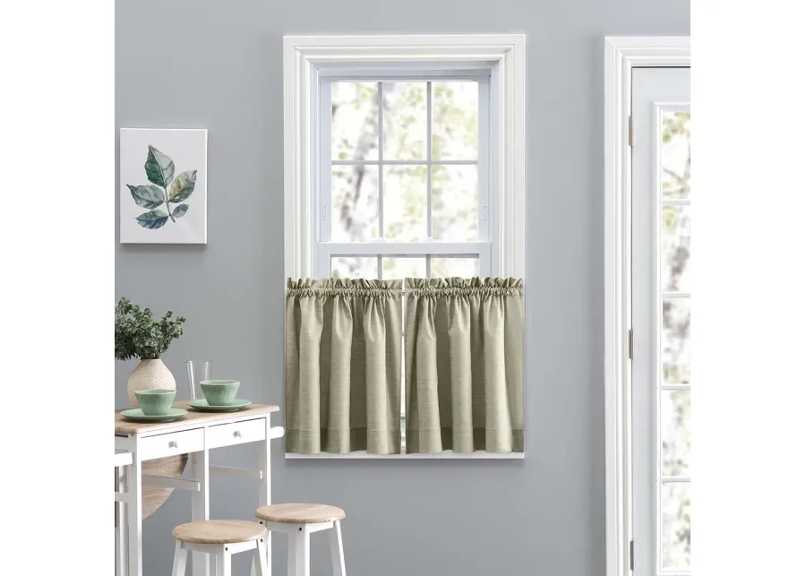 Ellis Curtain Lisa Solid Color Poly Cotton Duck Fabric Tailored Tier