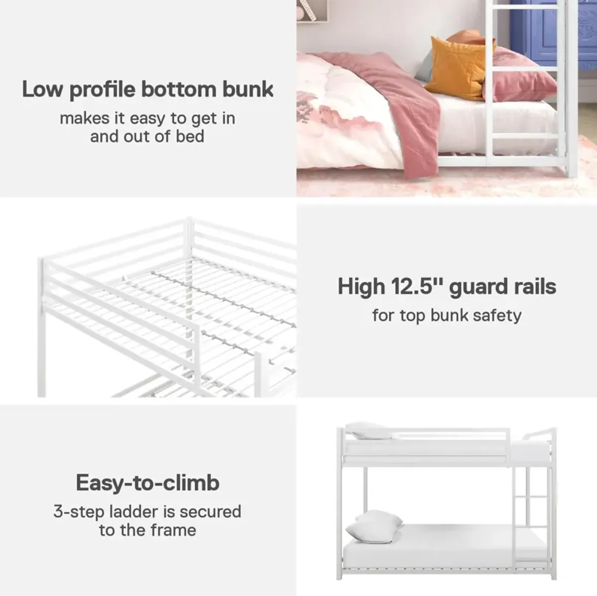 DHP Miles Metal Twin/Twin Bunk Bed