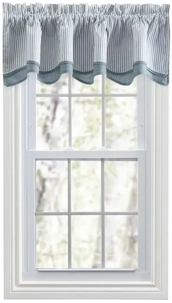 Ellis Curtain Plaza Classic Ticking Stripe Printed on Natural Ground 3" Rod Pocket Bradford Valance 58" x 15"