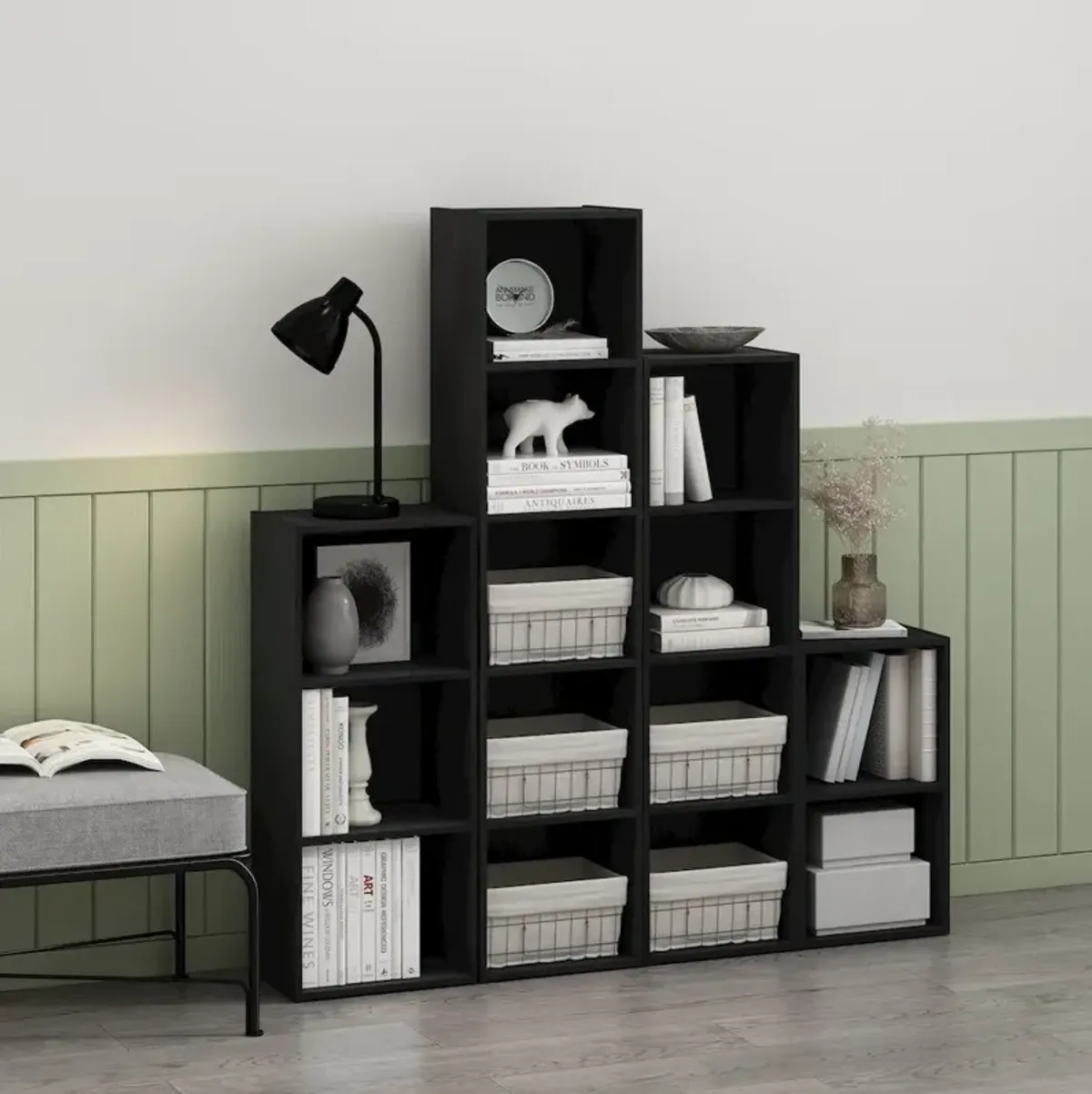 Furinno Pasir 5-Tier Open Shelf Bookcase, Blackwood