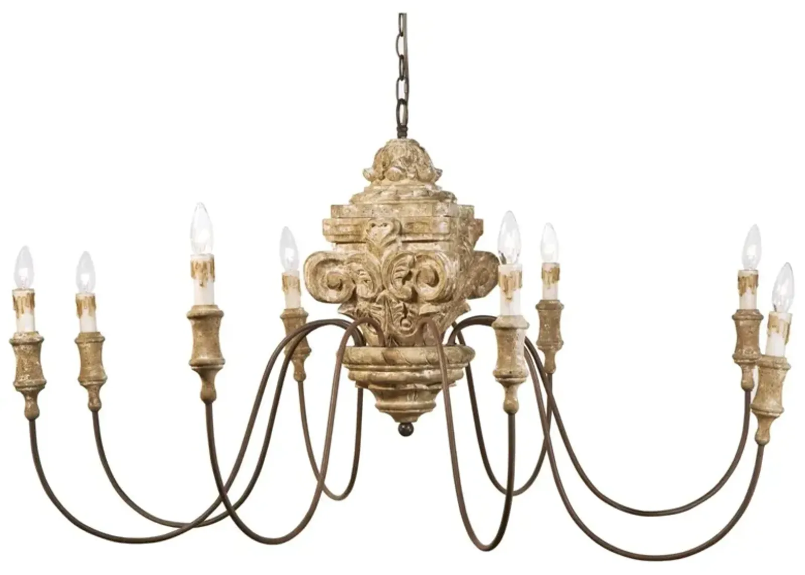 Wood Carved Chandelier