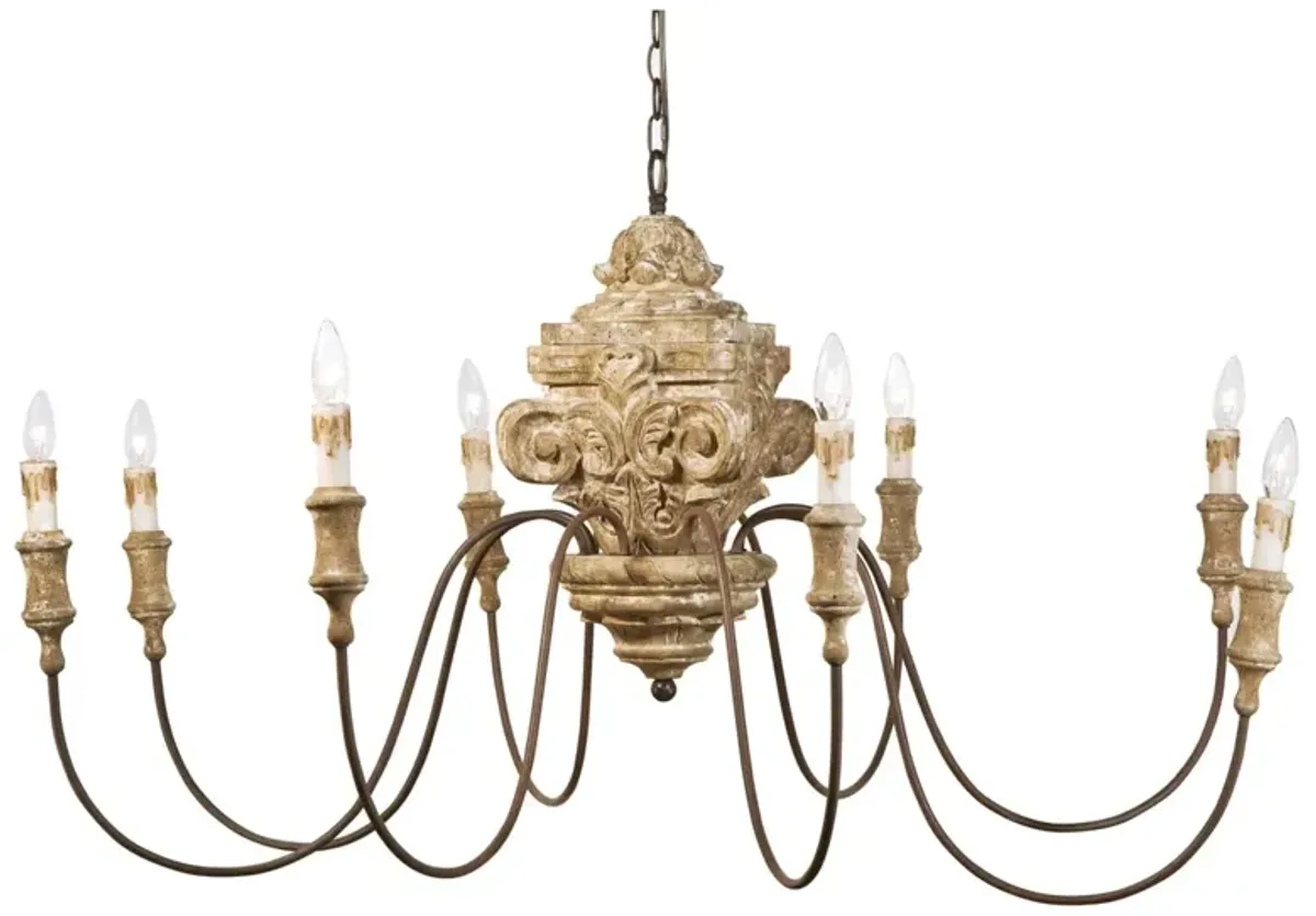 Wood Carved Chandelier