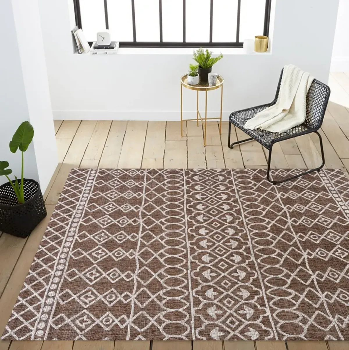 Kafel Tribal Bohemian Indoor/Outdoor Area Rug