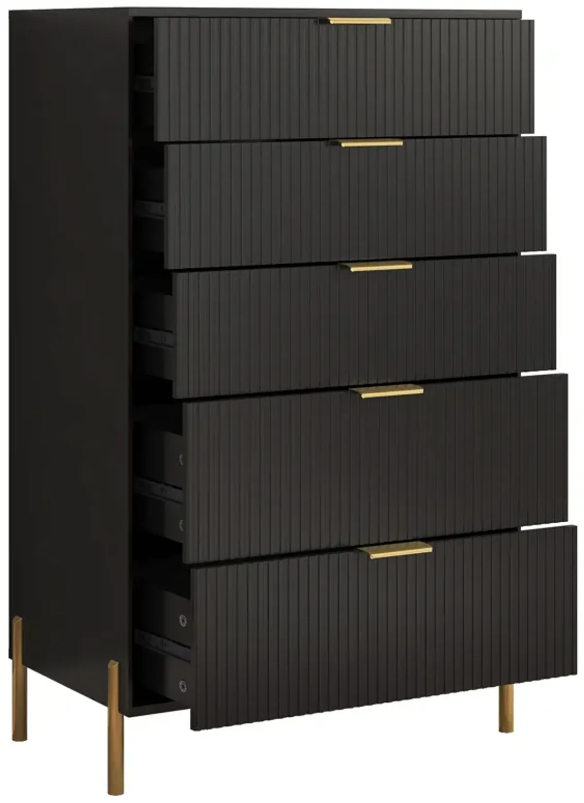 FESTIVO Modern 30" 5-Drawer Dresser Chest with Metal Handles