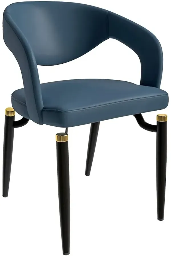 LeisureMod Entice Collection Modern Dining Chair in Blue