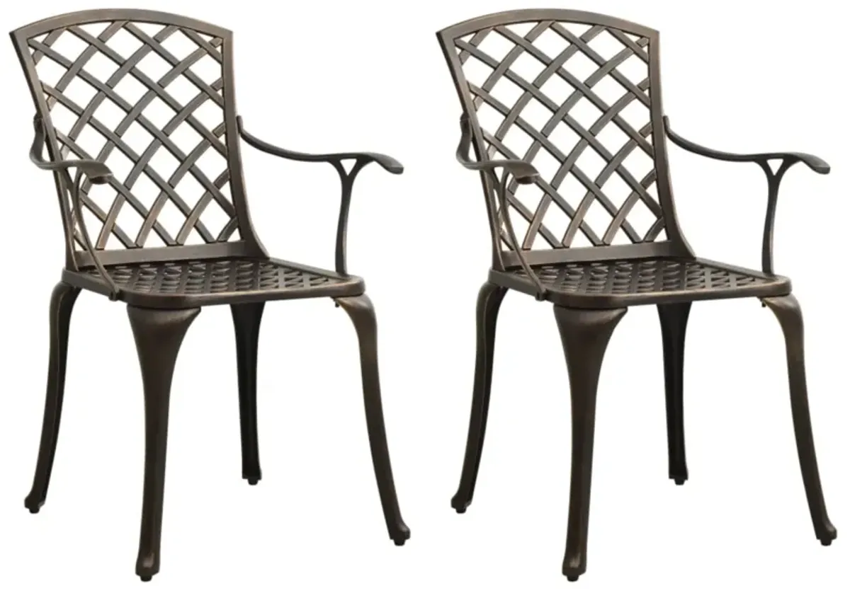 vidaXL 3 Piece Bistro Set Cast Aluminum Bronze