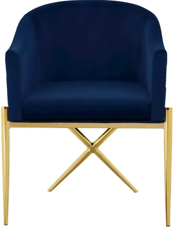 Meridian Furniture Xavier Navy Velvet Dining Chair