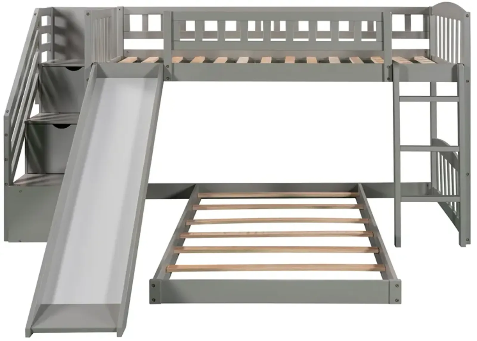 Merax Bunk Bed with Two Drawers and Slide