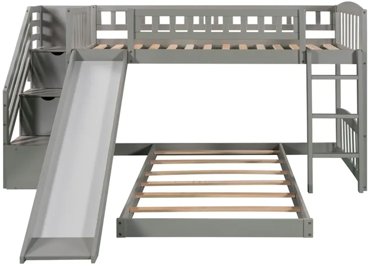 Merax Bunk Bed with Two Drawers and Slide