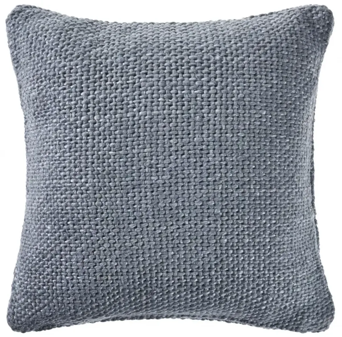 Hivvago Set Of Two 20" X 20" Blue Solid Color Zippered 100% Cotton Throw Pillow