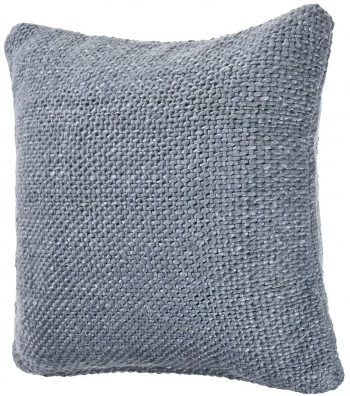 Hivvago Set Of Two 20" X 20" Blue Solid Color Zippered 100% Cotton Throw Pillow