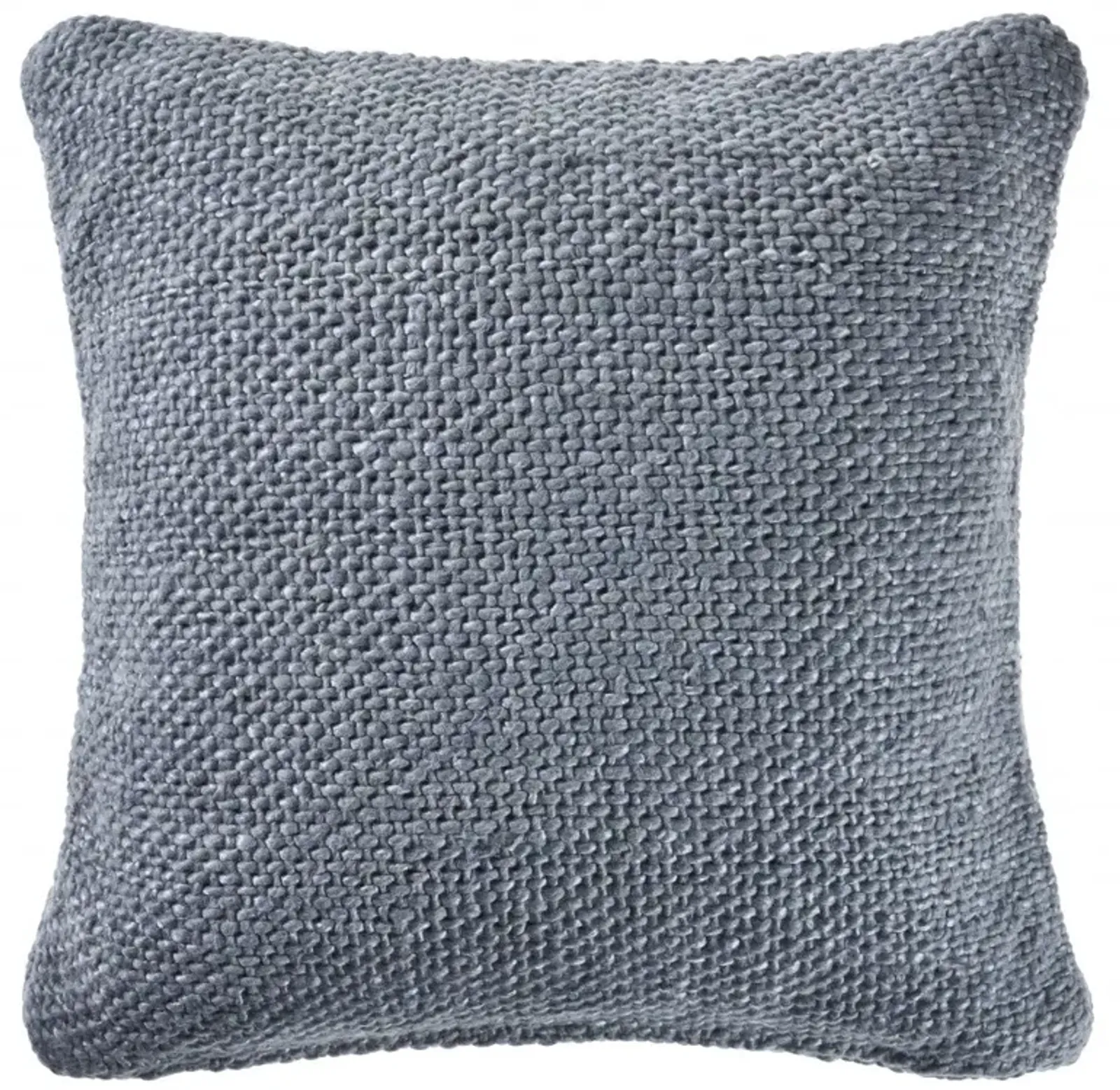 Hivvago Set Of Two 20" X 20" Blue Solid Color Zippered 100% Cotton Throw Pillow