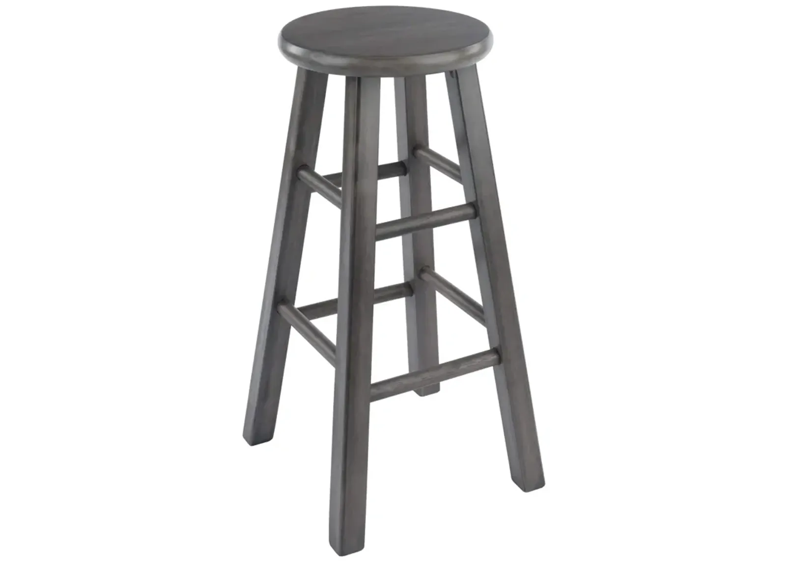 Ergode Wood Ivy Counter Stool - Farmhouse Charm, Weathered Finish, Solid Wood, Stable & Comfortable, Fully Assembled, 12" Seat, 220lbs Capacity