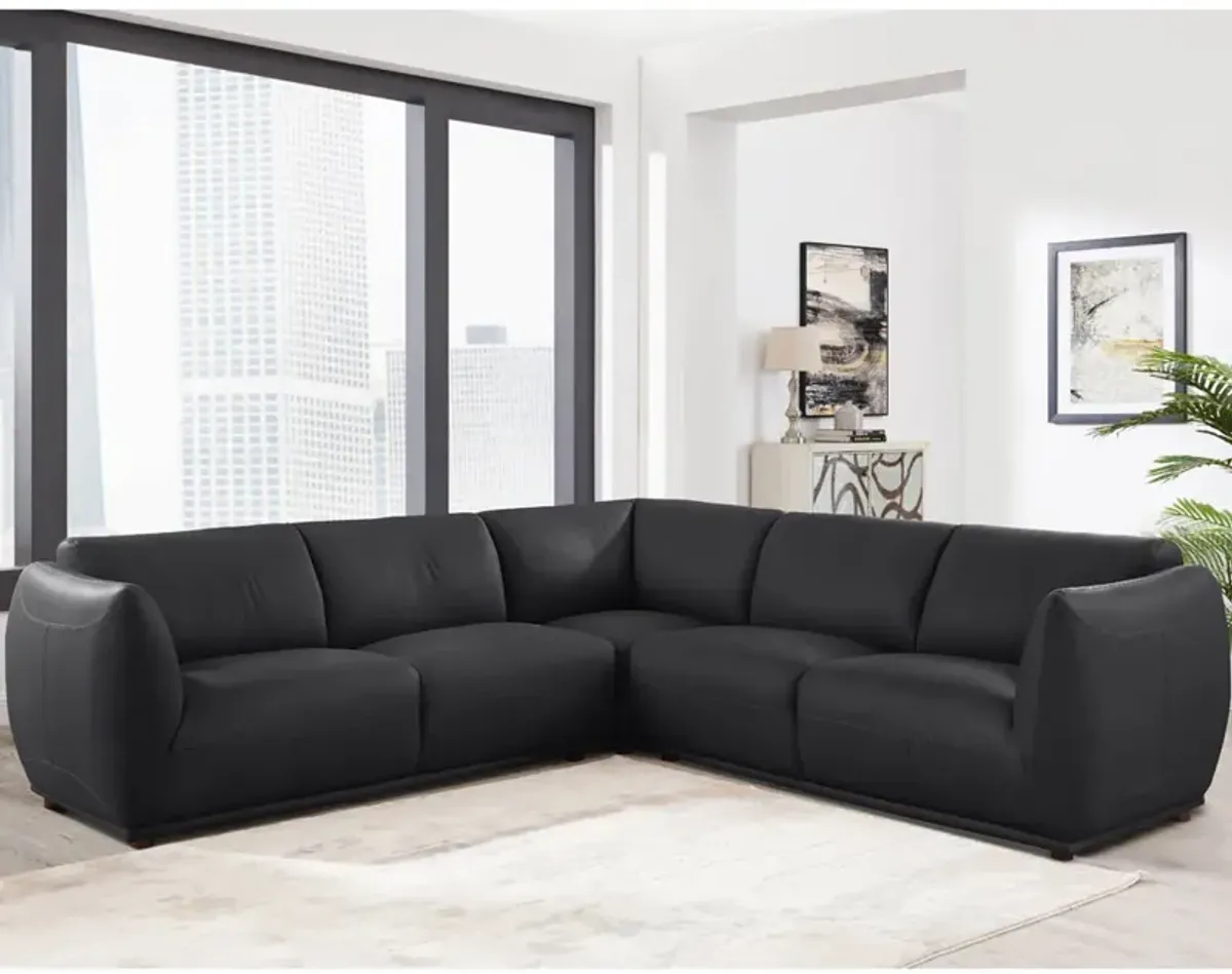 Moon Top Grain Leather Symmetrical Sectional