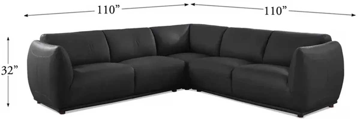 Moon Top Grain Leather Symmetrical Sectional