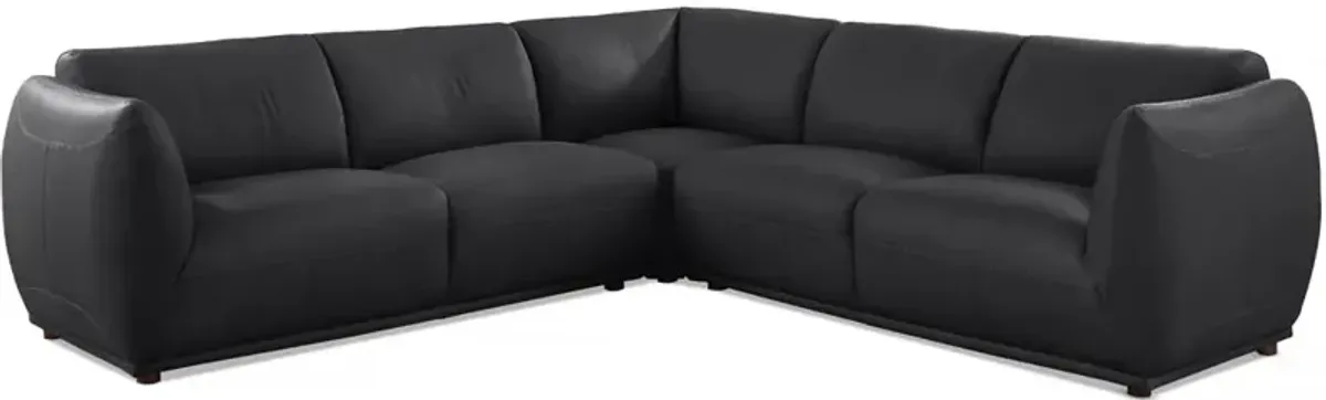 Moon Top Grain Leather Symmetrical Sectional