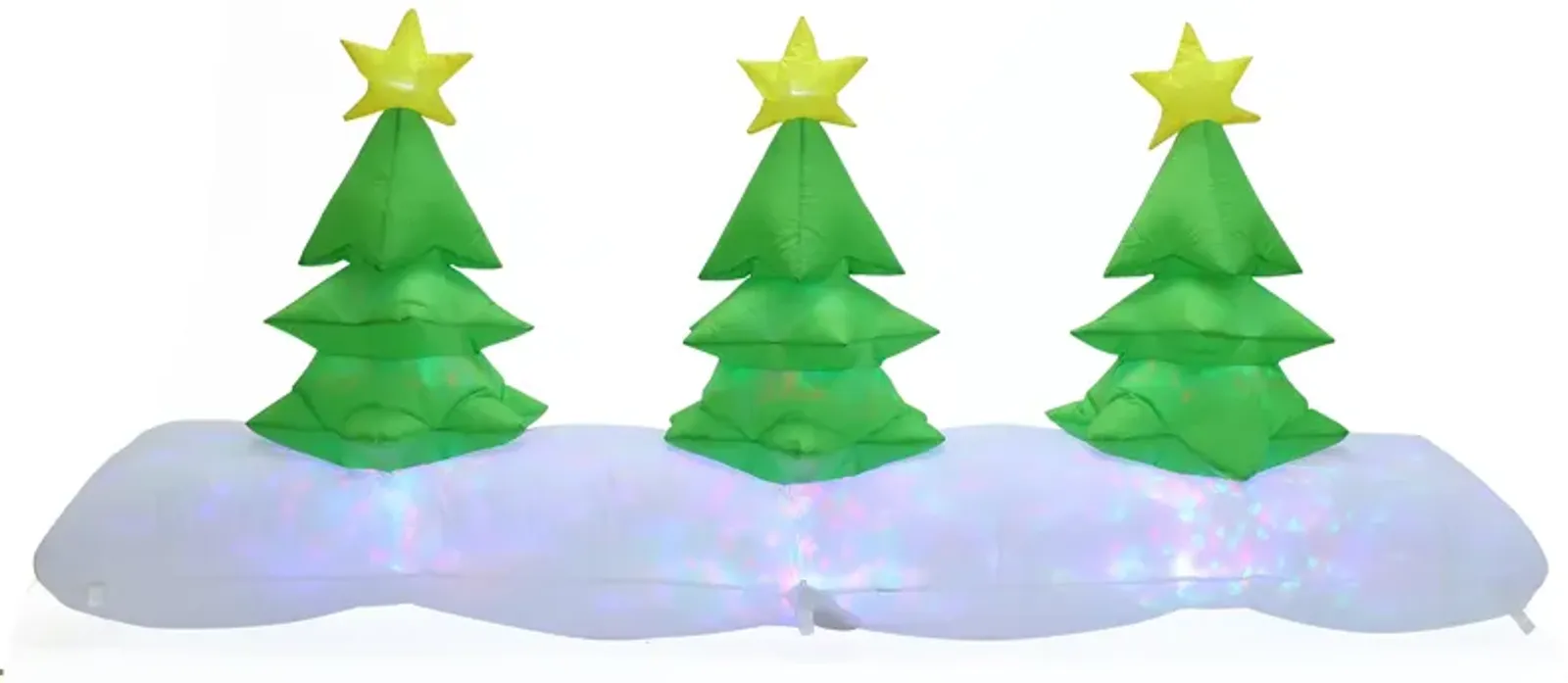 LuxenHome 8Ft Long Christmas Tree Inflatable with Festive Disco and Flashing Lights