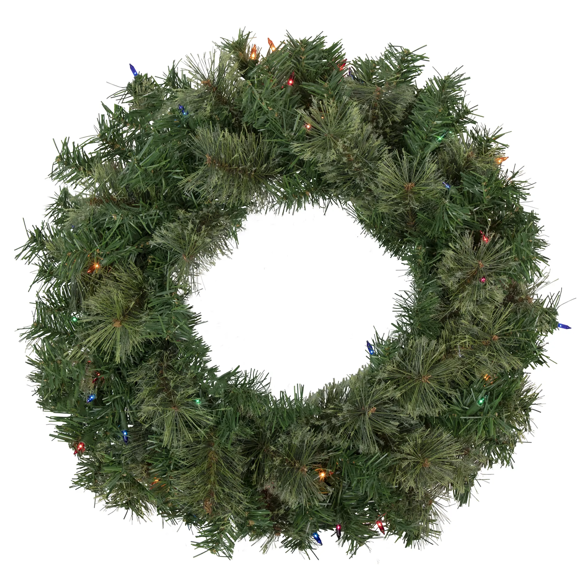 Pre-Lit Oregon Cashmere Pine Artificial Christmas Wreath  24-Inch  Multi Lights