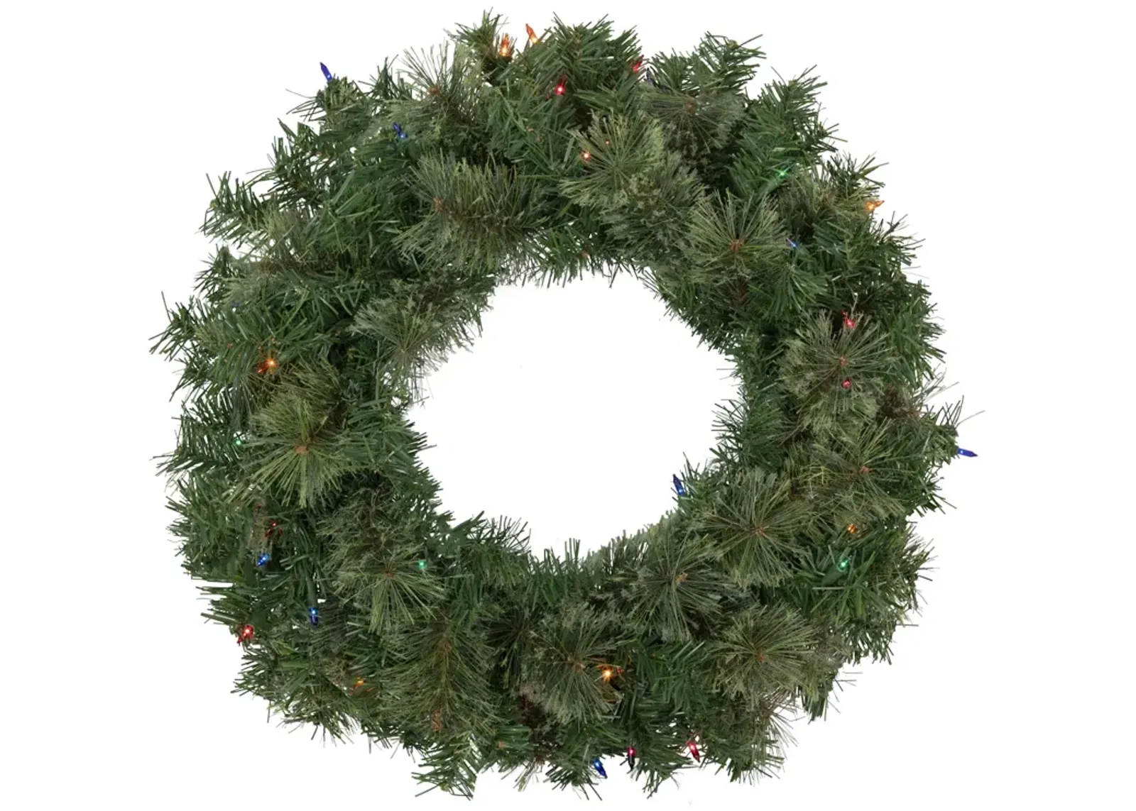 Pre-Lit Oregon Cashmere Pine Artificial Christmas Wreath  24-Inch  Multi Lights