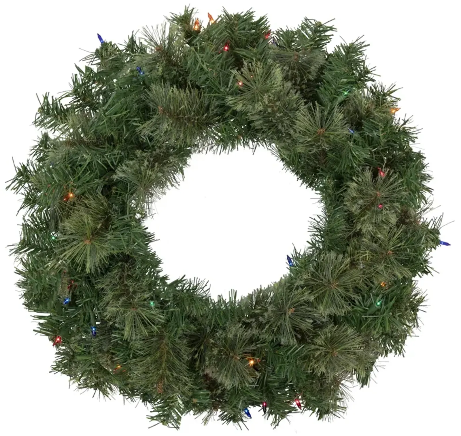 Pre-Lit Oregon Cashmere Pine Artificial Christmas Wreath  24-Inch  Multi Lights