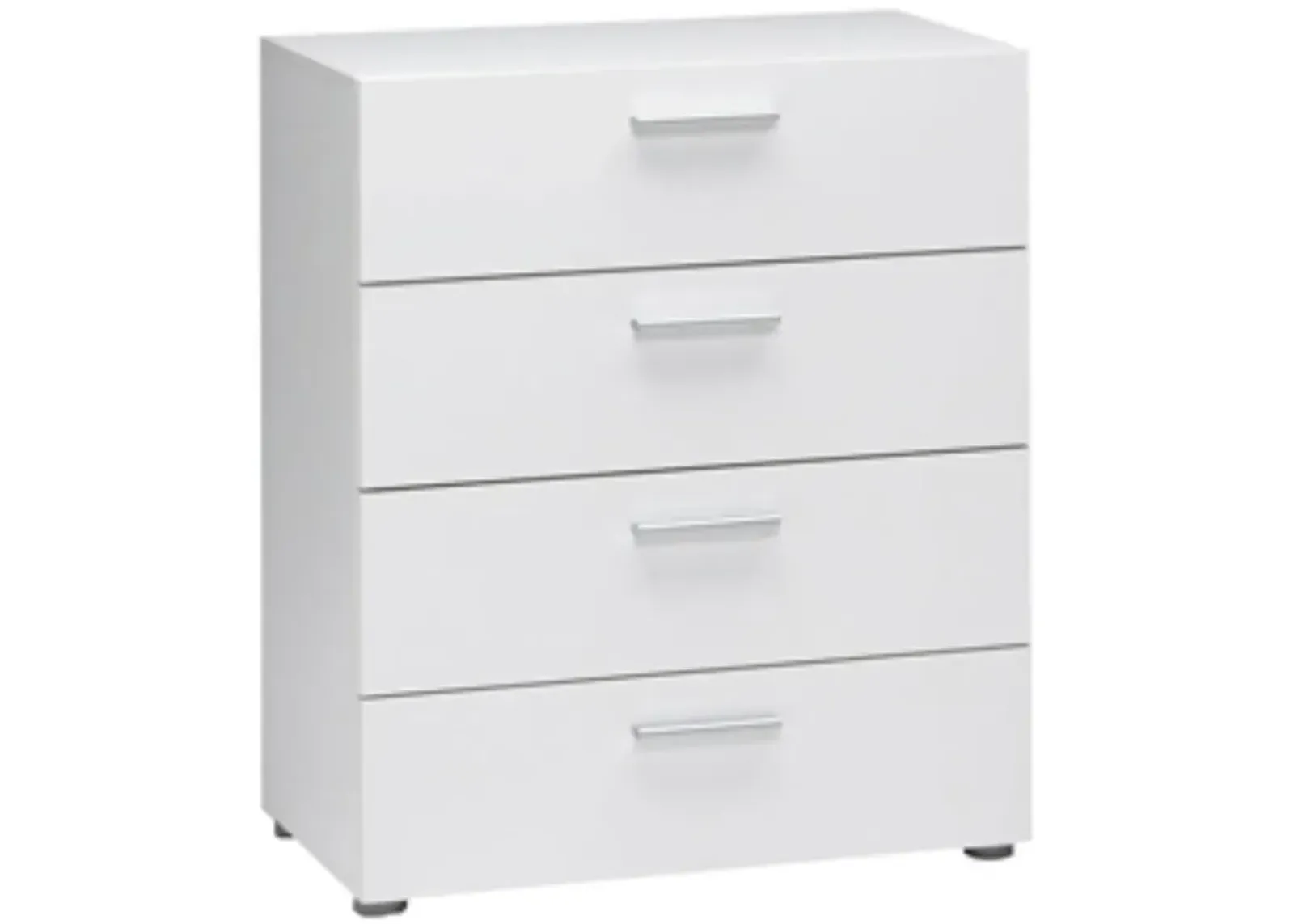 Hivvago Contemporary Style White 4 Drawer Bedroom Bureau Storage Chest