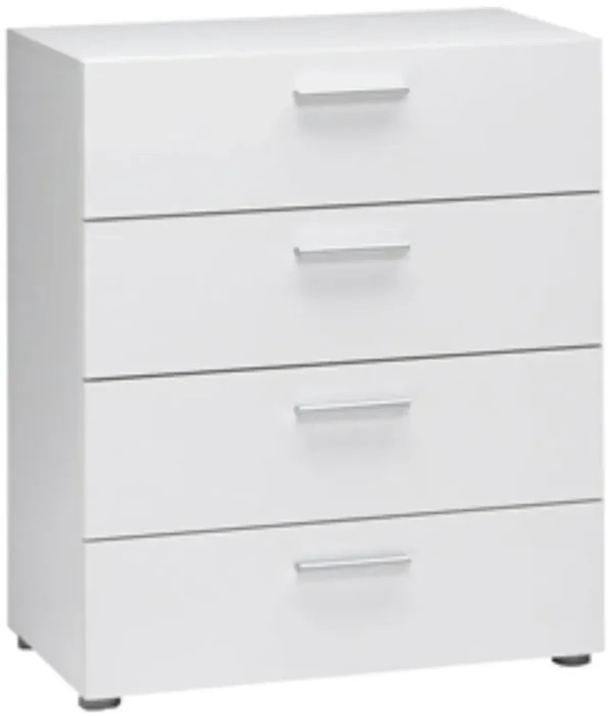 Hivvago Contemporary Style White 4 Drawer Bedroom Bureau Storage Chest