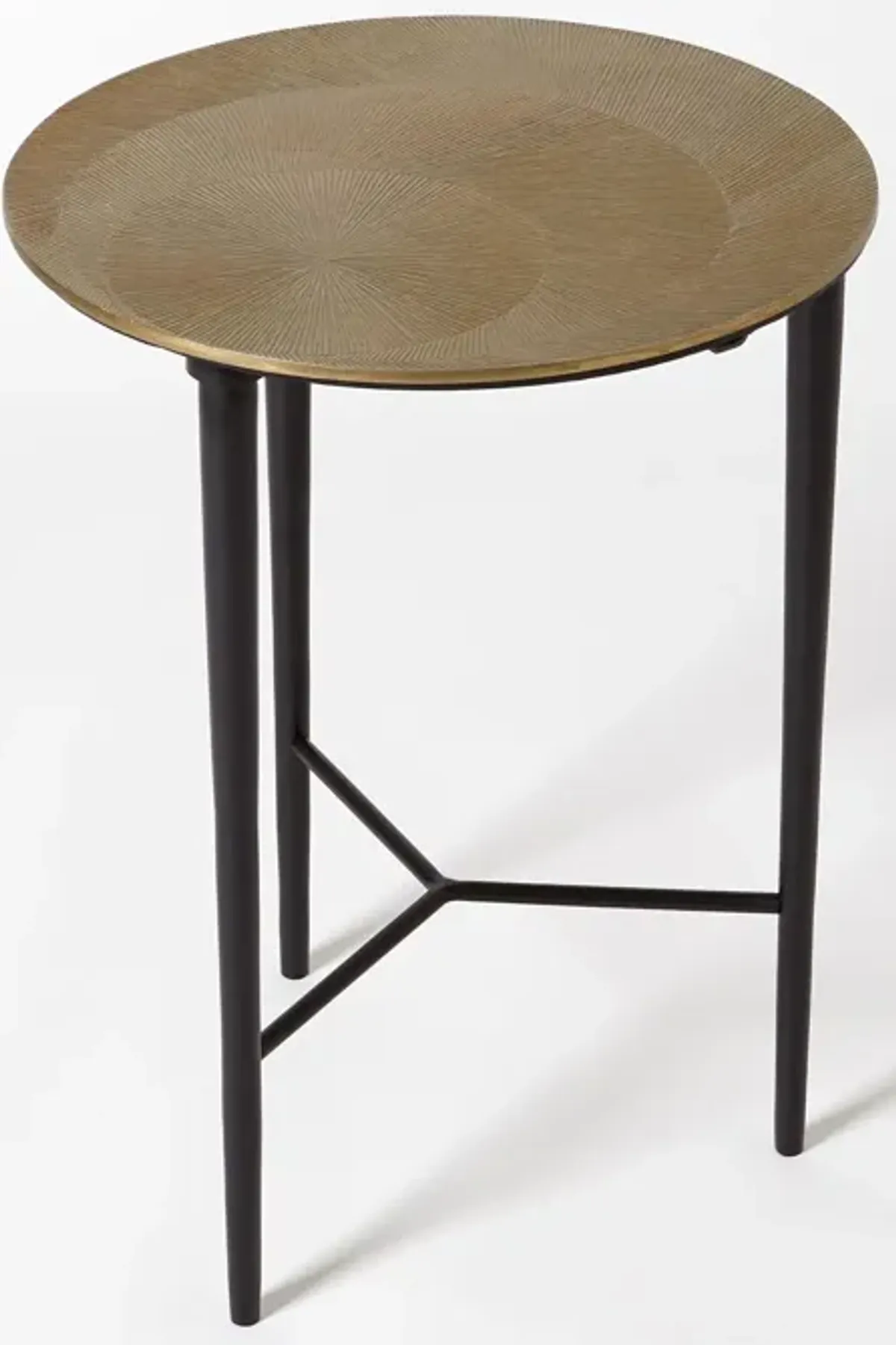 Circle Etched Accent Table-Brass