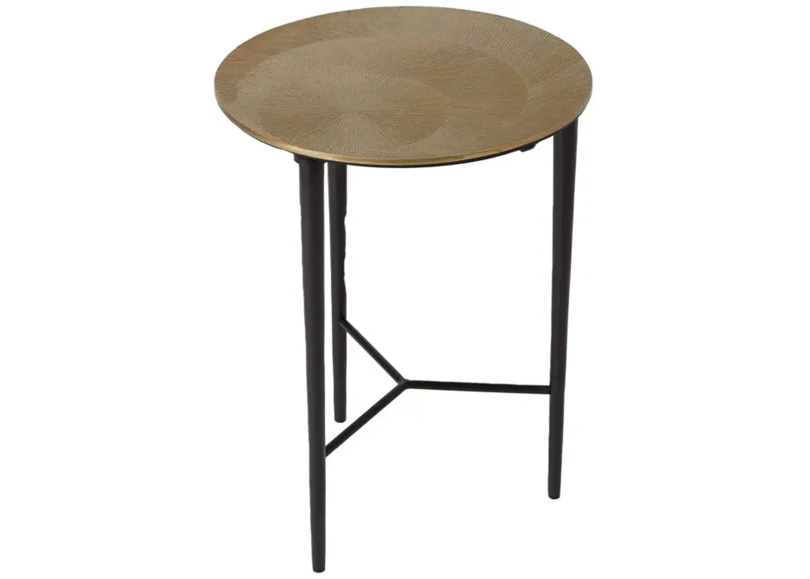 Circle Etched Accent Table-Brass