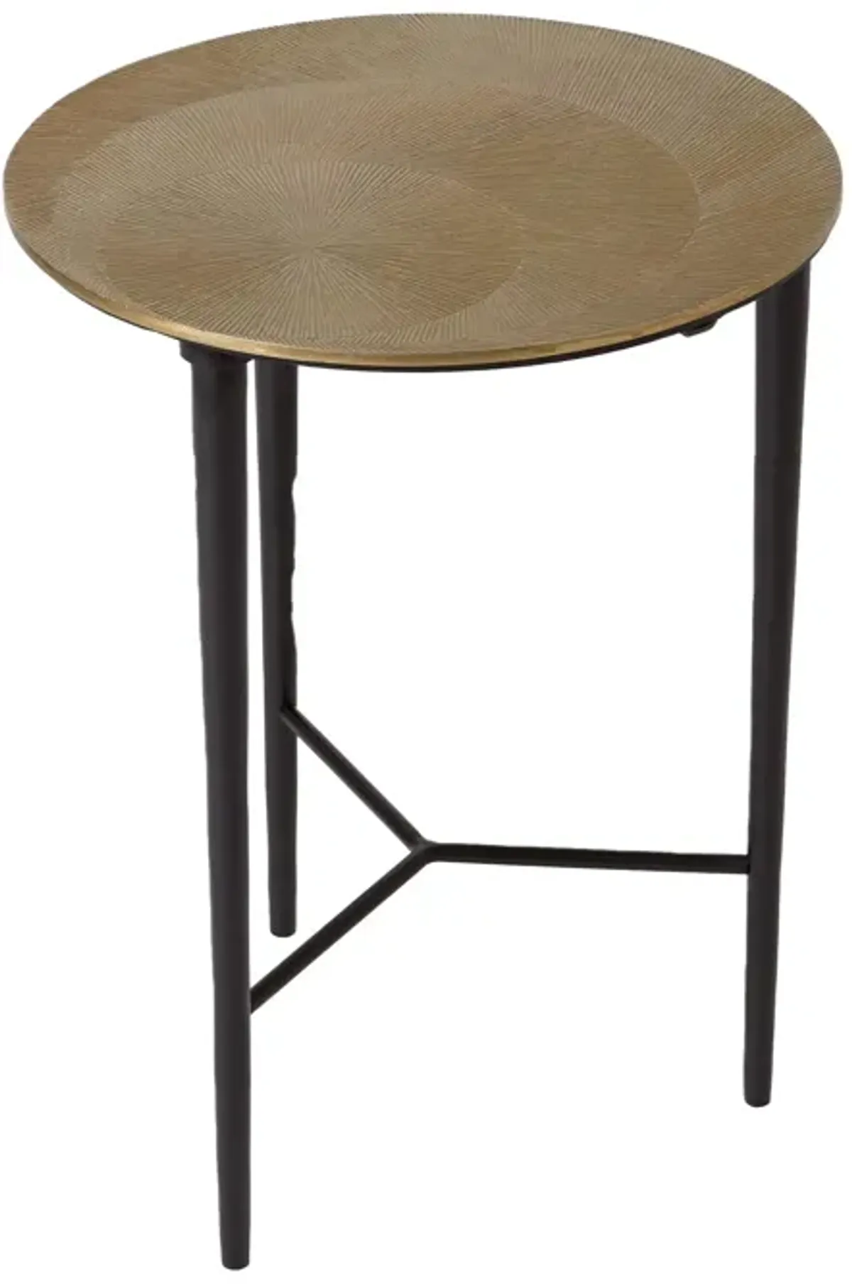 Circle Etched Accent Table-Brass