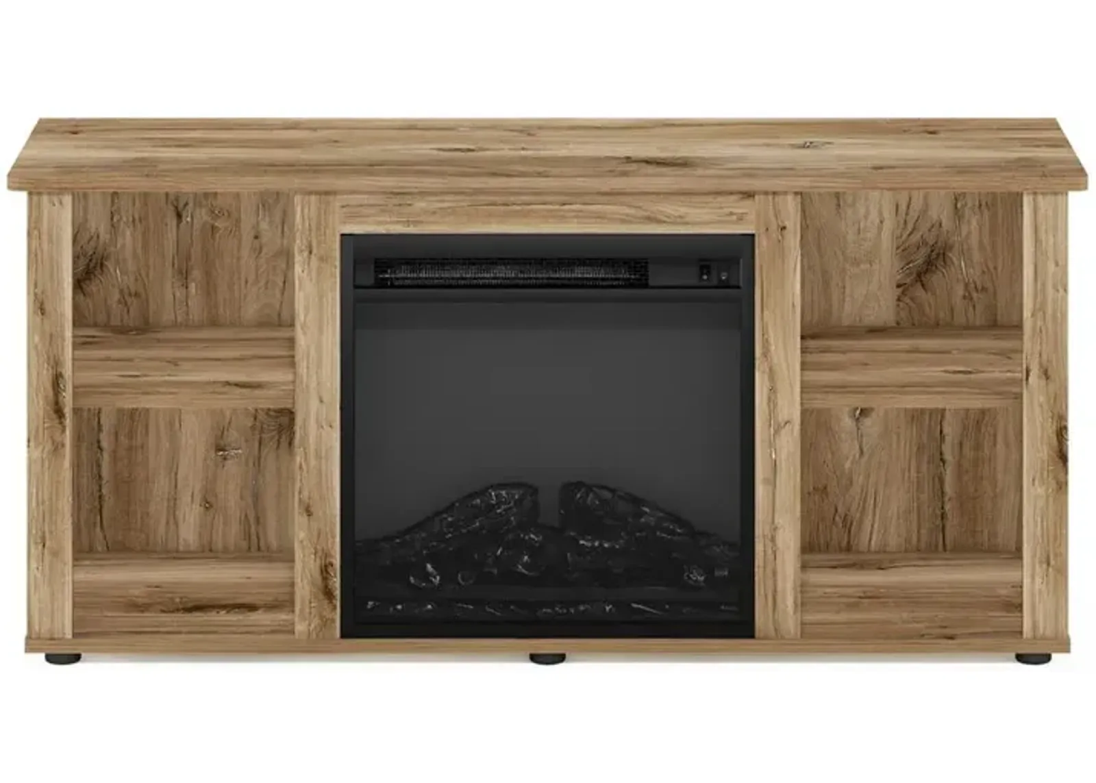 Jensen Entertainment Center TV Stand with Fireplace, Flagstaff Oak