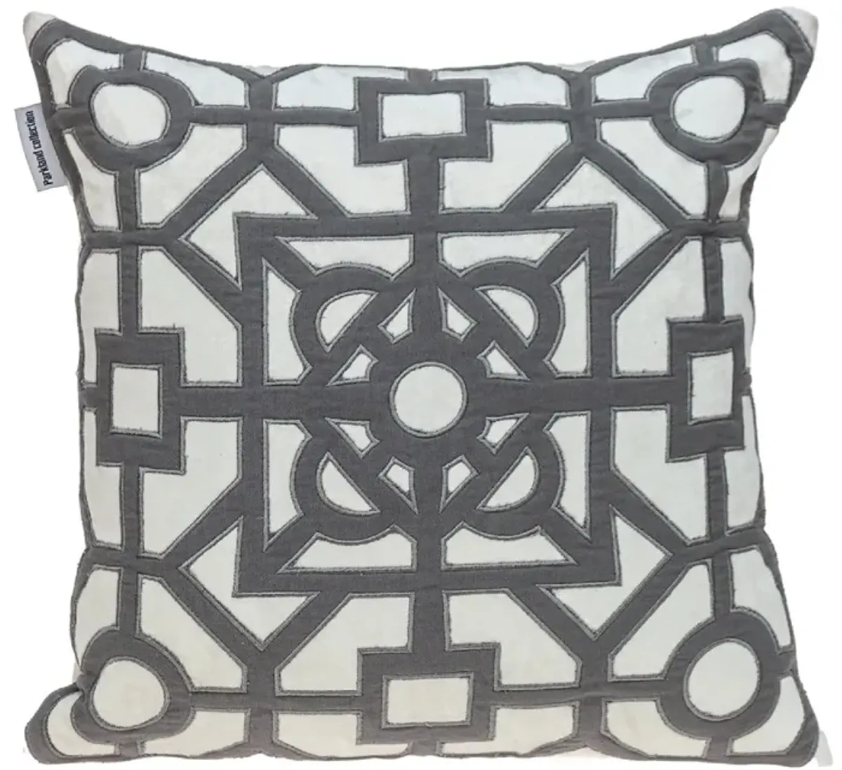 18" White and Gray Transitional  SquareThrow Pillow
