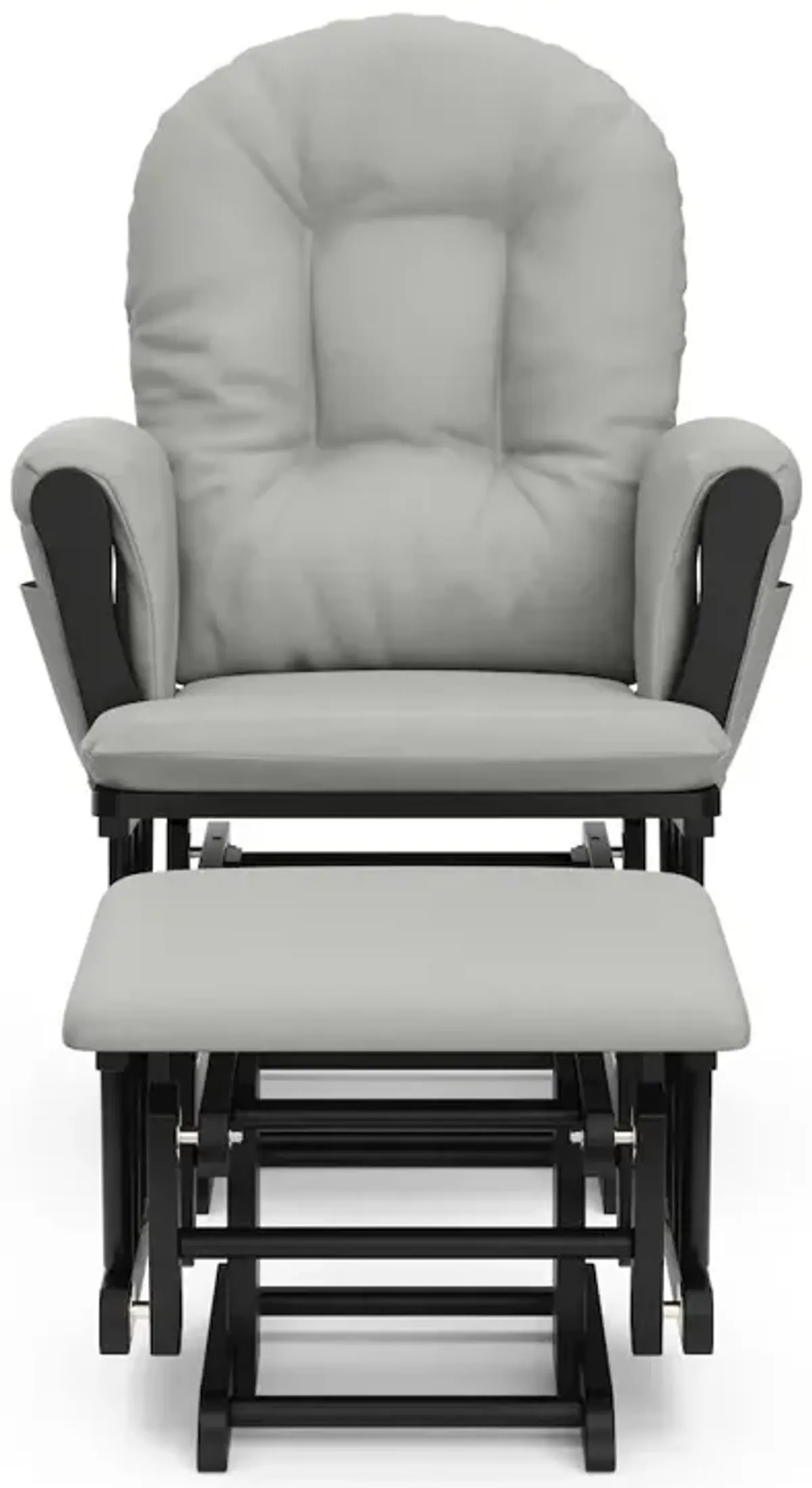 Storkcraft Hoop Glider and Ottoman - Black with Light Gray