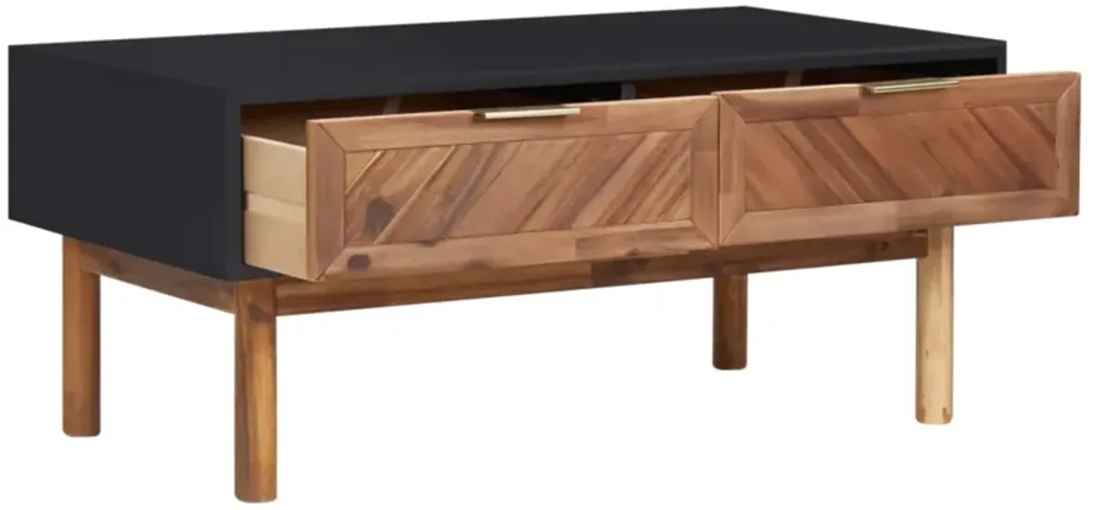 vidaXL Coffee Table 35.4"x19.7"x15.7" Solid Acacia Wood and MDF