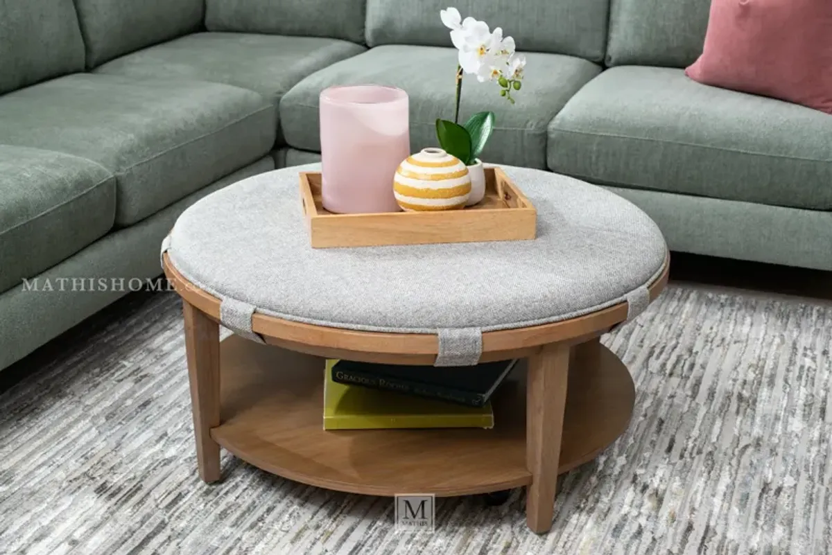 Lindon Round Upholstered Cocktail Table