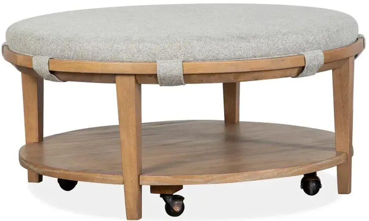 Lindon Round Upholstered Cocktail Table