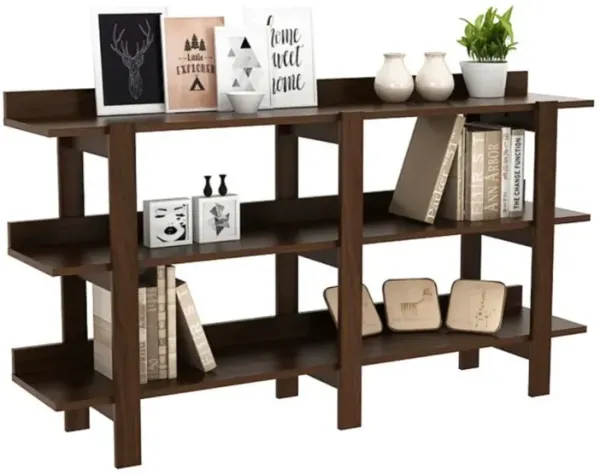 Hivvago 59 Inch Console Table with 3-tier Open Shelf for Front Hall, Hallway and Foyer