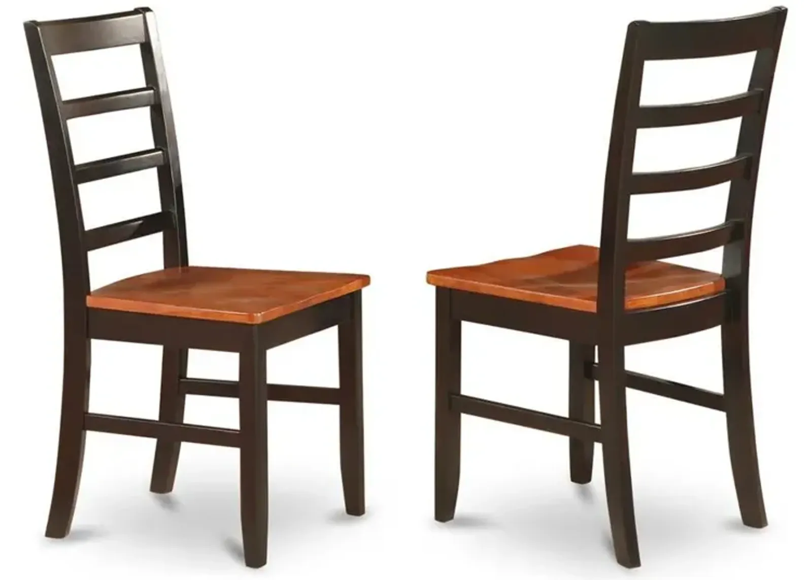 East West Furniture Parfait  Chair  with  Wood  Seat  -    Black  &  Cherry  Finish.,  Set  of  2