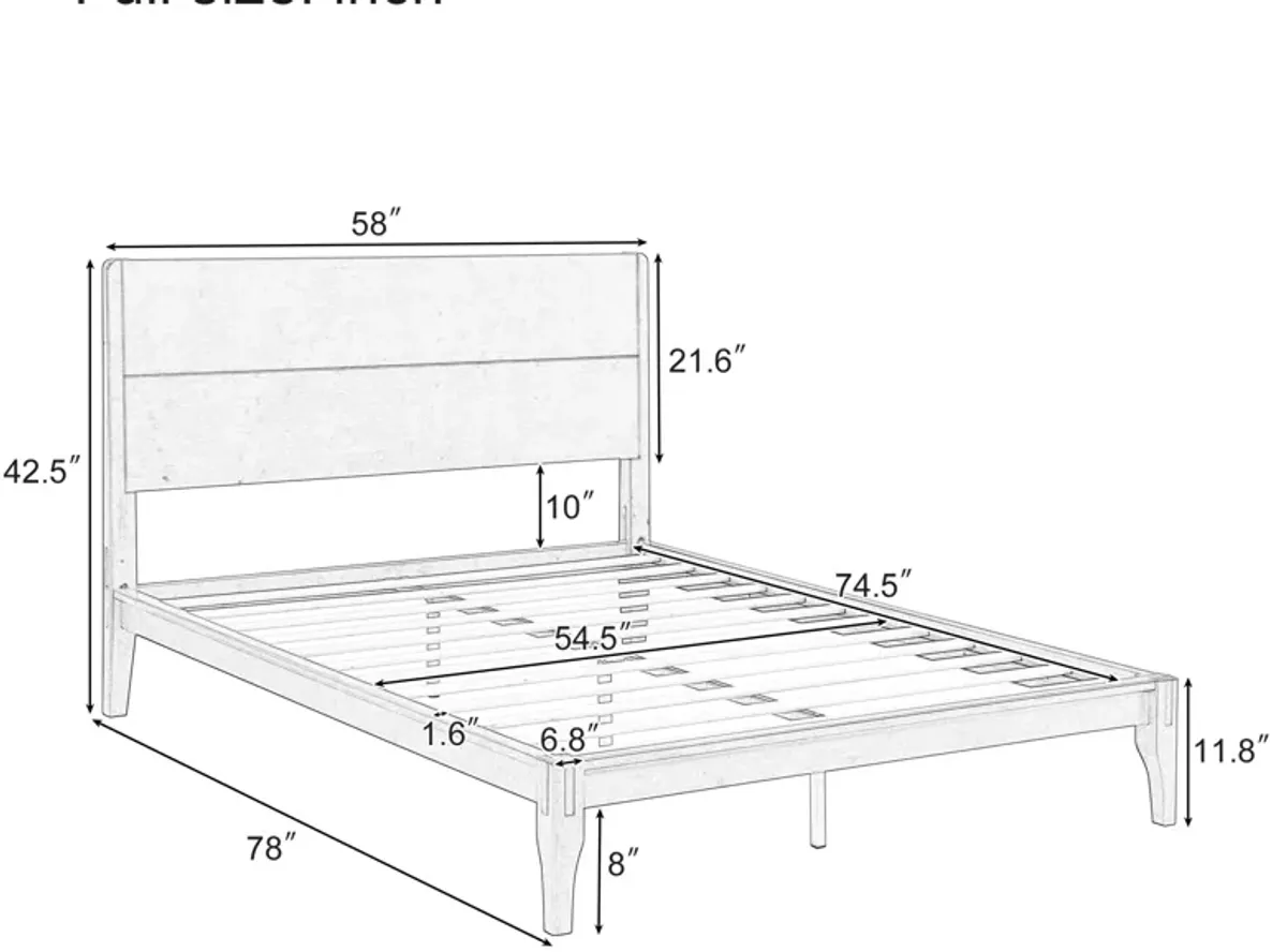 Merax Modern Bamboo Platform Bed with Headboard