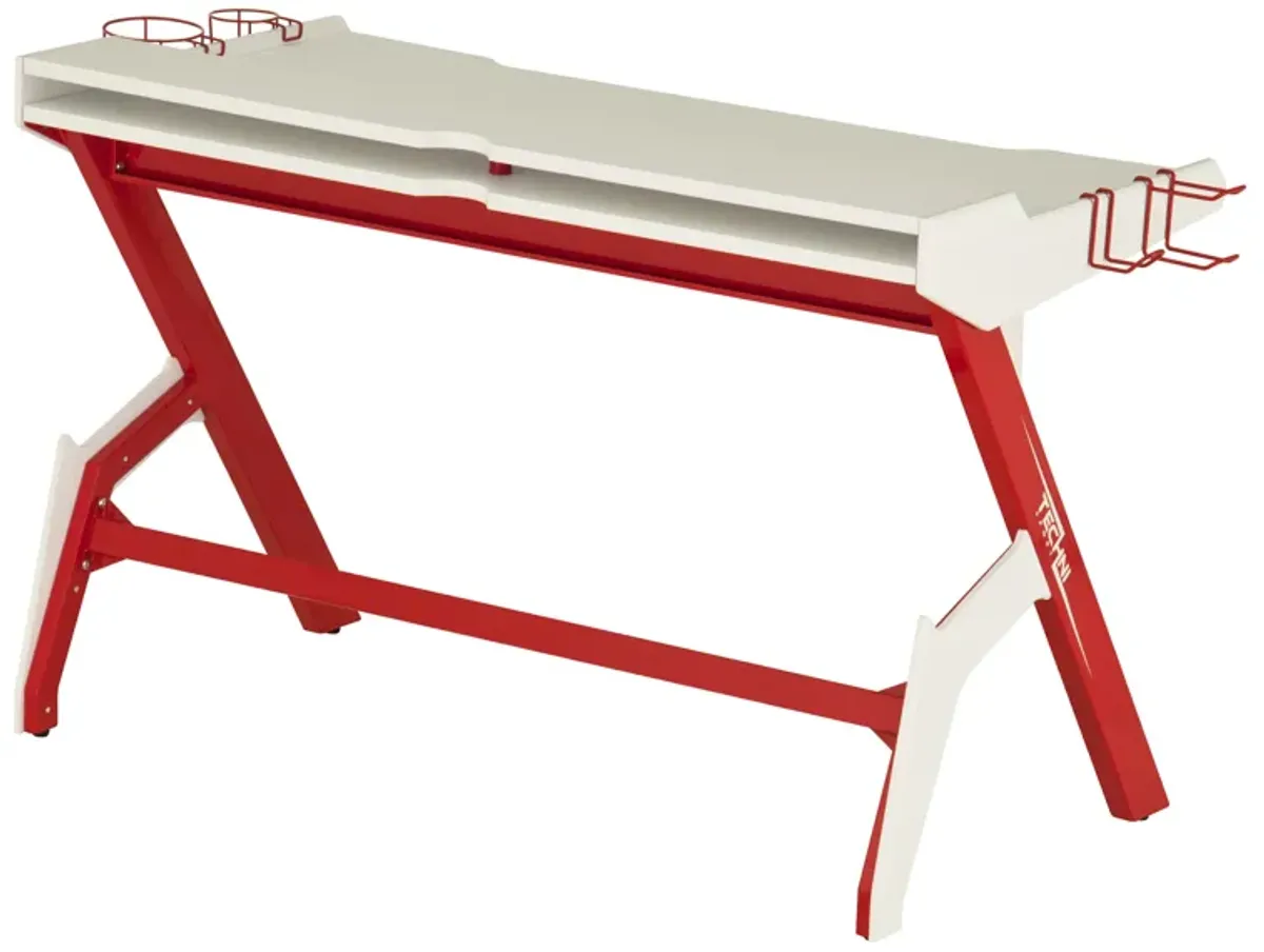 Streamdale Carbon Computer Gaming Desk With Shelving