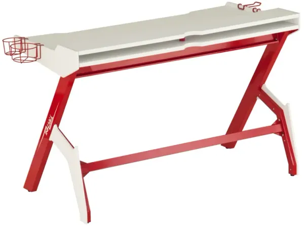 Streamdale Carbon Computer Gaming Desk With Shelving