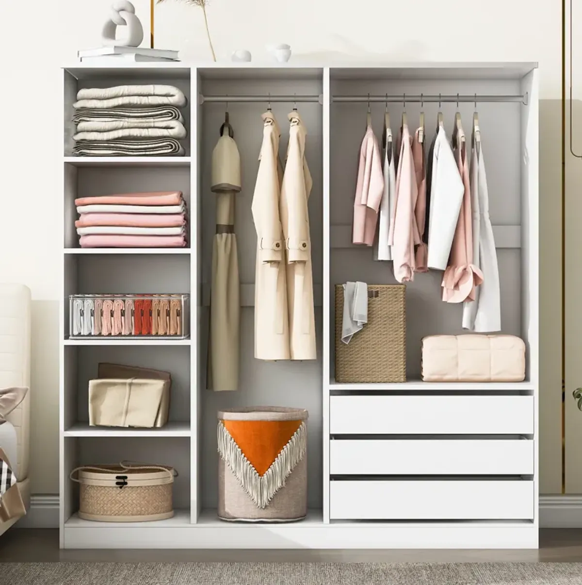 Merax Wooden Storage Wardrobe for Bedroom