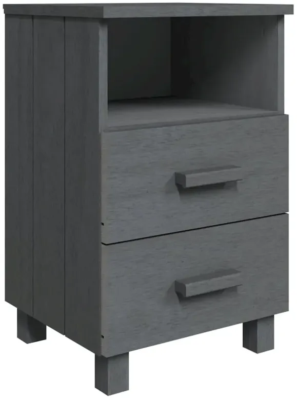 Bedside Cabinets HAMAR 2 pcs Dark Gray 15.7"x13.8"x24.4" Solid Wood