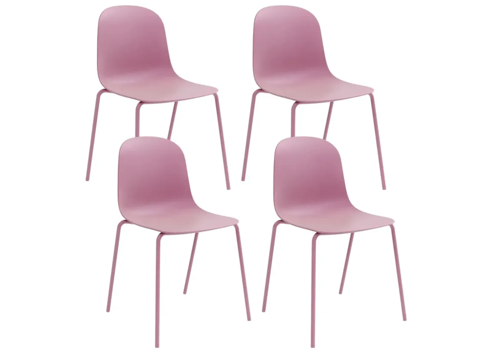 STACKABLE OUTDOOR & INDOOR SERENA CHAIR - DUSTY PINK (Set of 4)