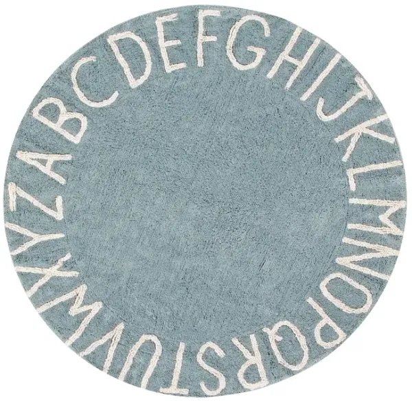 Washable rug Round ABC Vintage Blue-Natural
