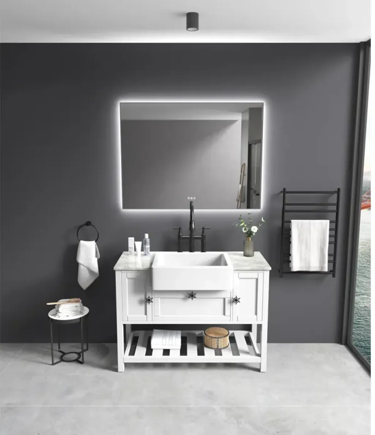 48X 36 Inch LED Mirror Bathroom Vanity Mirror With Backlight, Wall Mount Anti-Fog Memory Large